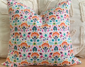 Fun Throw Pillow COVER 20"x20" / Efflorescent Vivid Fabric / LUGU / Jessica Swift