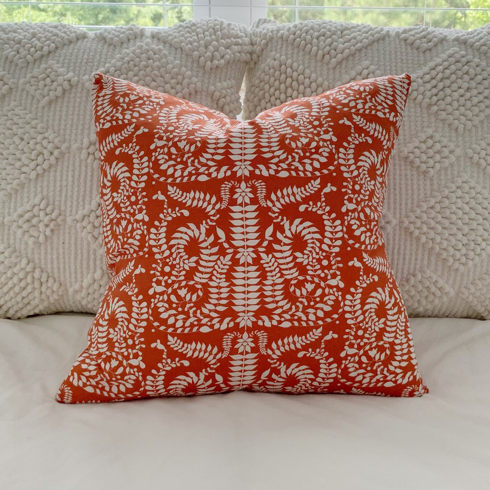 Burnt Orange Throw Pillow COVER 20x20 / Chorus Etsy