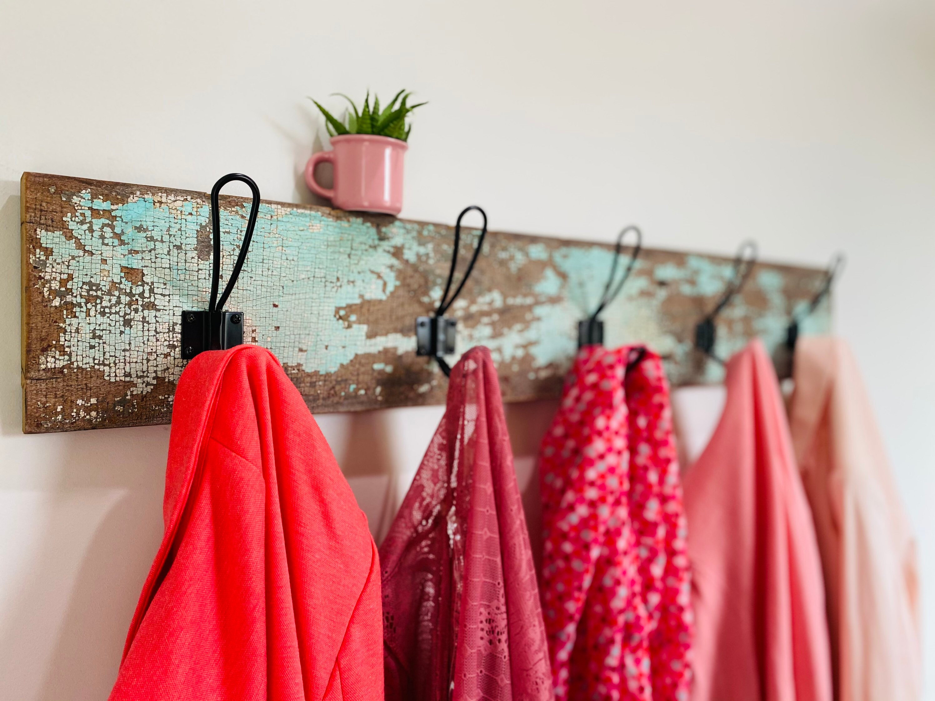 Rustic Teal Coat Rack Etsy