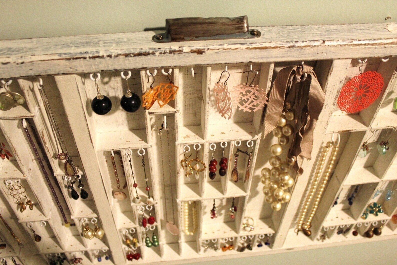 Printers Drawer Jewelry Display White Distressed Etsy