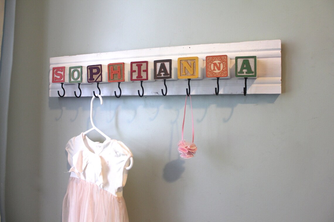 Custom Nursery Name Storage Rack Etsy