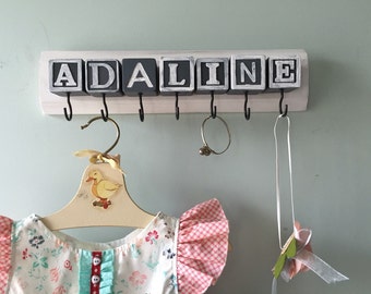 Baby Block Custom Name Hook Board