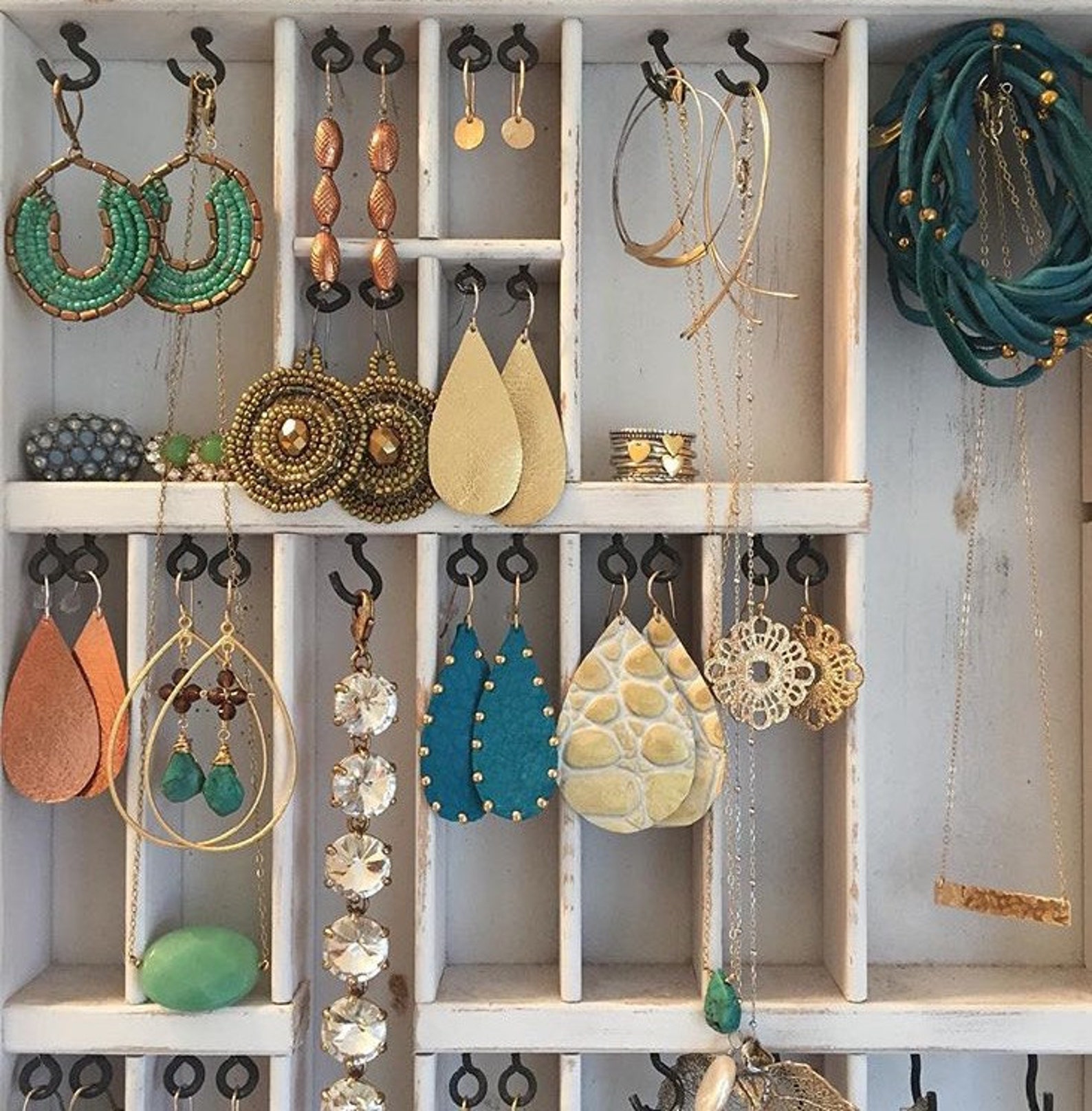 Jewelry Holder White Rustic Etsy