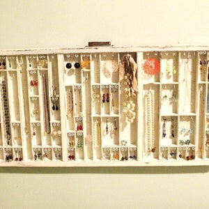 Printers Drawer Jewelry Display White distressed image 2