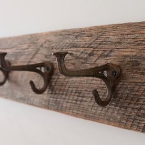 24&quot; Reclaimed Rustic Barn Wood Coat Rack