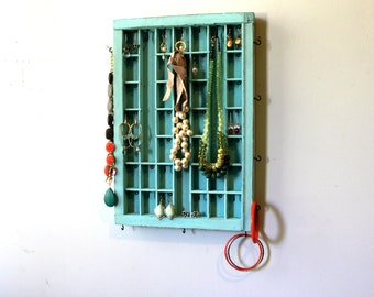 Aqua Distressed Jewelry display by Bluebirdheaven