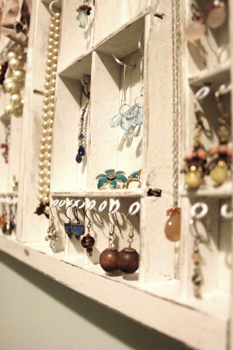 Printers Drawer Jewelry Display White distressed image 4