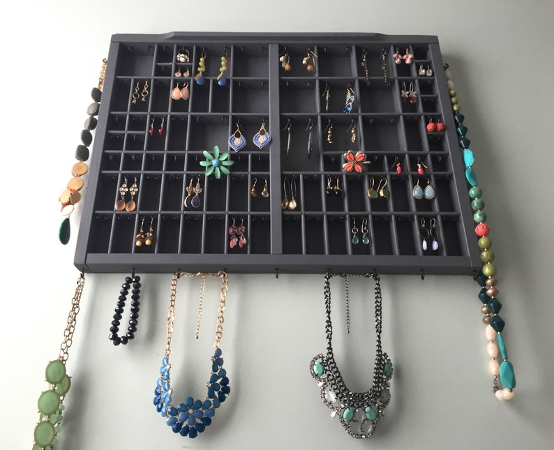 Printer Drawer Jewelry Hanger Medium Size Gray Etsy