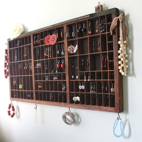 Reclaimed Printers Drawer Jewelry Display