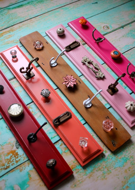 Storage Knob Displays in Pinks Red Coral and Shabby Chic Etsy