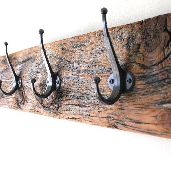 Wood Grain Reclaimed Barn Wood Coat Rack