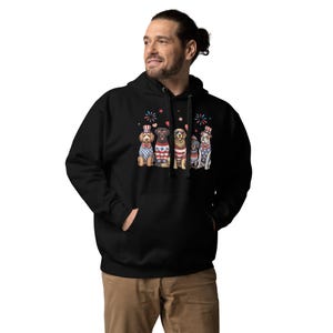 Patriotic Dogs Unisex Hoodie – Cozy, Funny & Full of Freedom