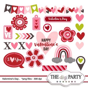 Novo lançamento! Clipart do Dia dos Namorados, tema de amor e amizade para cartões-presente ou atividades