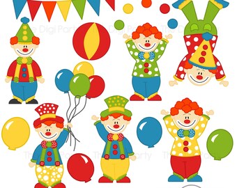 Clown Clipart and Circus Graphics, Printable Clip Arts for School Teacher Projects