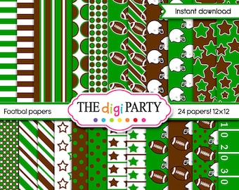 football digital papers, sports printable background, football pattern available for commercial use, instant download