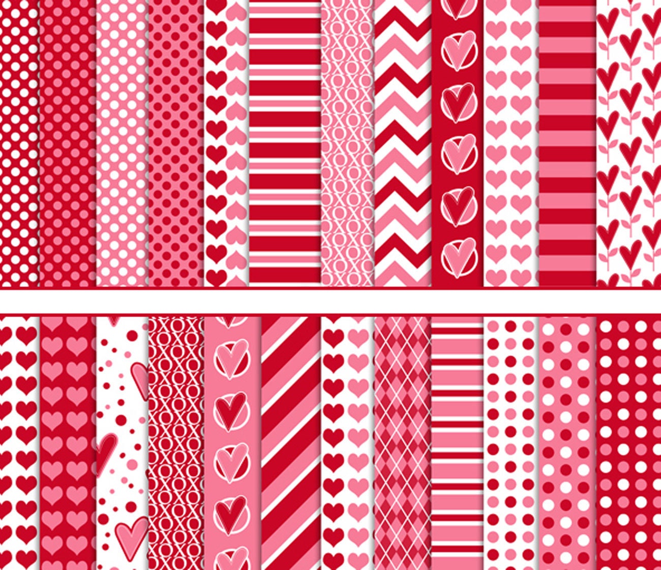 ZIIVARD 24 Sheets Valentine's Day Scrapbook Paper, 6 x 6'' Love Red Heart  Pattern Paper Single-Sided Decorative Craft Paper for DIY Photo Album, Card