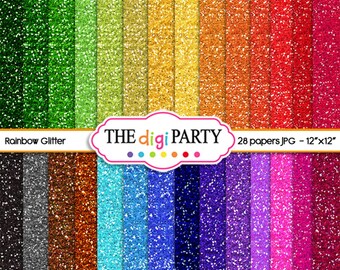 Rainbow Glitter digital paper texture, scrapbook sparkle background, instant download avalable for commercial use