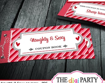 Valentine's day Sexy and naughty gift coupon book, printable and editable pdf DIY ideas for him avaliable for instant download