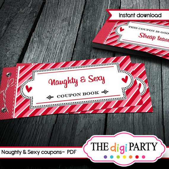 Valentine's Day Sexy and Naughty Gift Coupon Book, Printable and