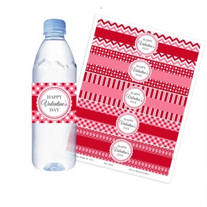 Etichetta della bottiglia d'acqua di San Valentino, stampabili d'amore, regalo digitale di San Valentino, disponibile per il download immediato immagine 1