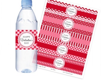 valentine's day water bottle label, love printables, valentine digital gift, available for instant download