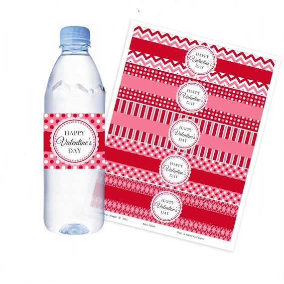 valentine's day water bottle label, love printables, valentine digital gift, available for ...