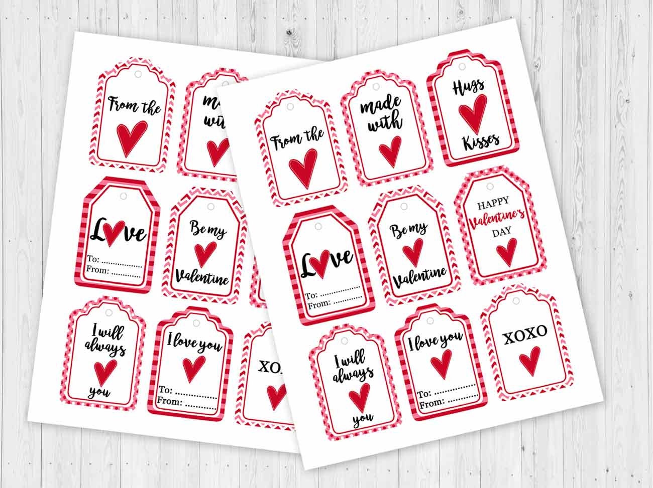 Valentines Day Gift Tags Printable Graphic by Happy Printables