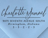 Return Address Stamp | Custom Rubber Stamp | Calligraphy Stamp | Wedding Gift | Housewarming Gift #7