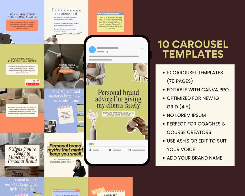 Trendy Instagram Carousel Templates for Coaches & Course Creators ...
