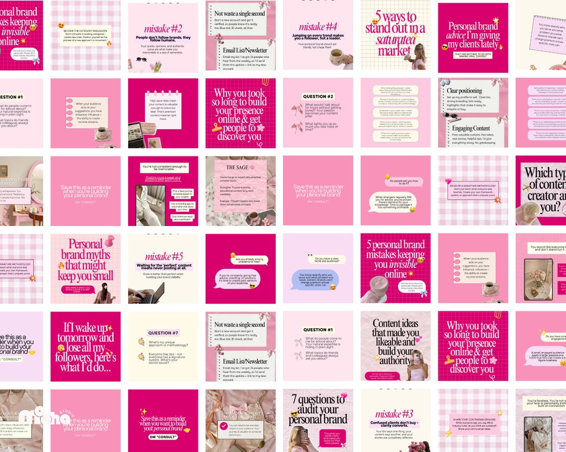 Bright Pink Instagram Carousel for Coaches, Course Creators, Digital ...