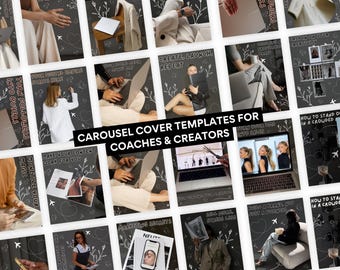 50 Dark Aesthetic Instagram Carousel Covers for Creators | Bold Luxury Canva Templates