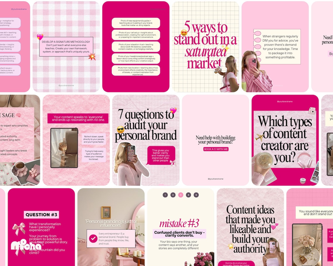 Bright Pink Instagram Carousel for Coaches, Course Creators, Digital ...