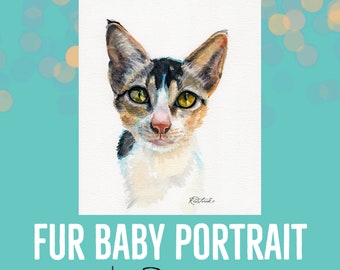Original Commission WATERCOLOR painting of your dog, cat, horse, pet rat, or any other fur baby!