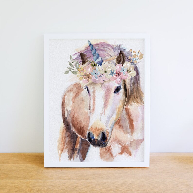 8 x 10 inch UNICORN Art Print UNICORN watercolor painting image 0