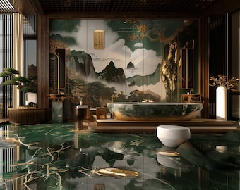 Más de 111 interiores de casas de lujo modernas asiáticas - Fondos digitales para Instagram - PNG - Más de 300 DPI - Decoración china y japonesa - Variedad de habitaciones - PLR