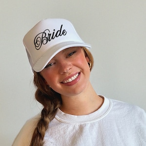 Trendy Bride Trucker Hat - Bride Baseball Cap, Bride Accessories for Bachelorette, Cute Coquette Bride Gift, Bride to Be Future Mrs Wife Hat
