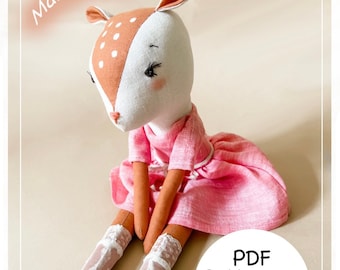 Mila the Deer Doll PDF pattern - Instant download Sewing Pattern -