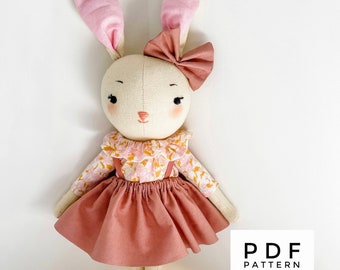 Lili the Petite Bunny Doll PDF pattern - Instant download Sewing Pattern -