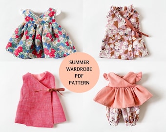 The Summer wardrobe II for 12" - 13" dolls PDF pattern - Instant download Sewing Pattern -