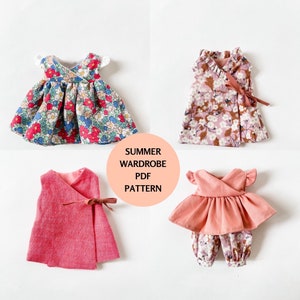 The Summer wardrobe II for 12" - 13" dolls PDF pattern - Instant download Sewing Pattern -