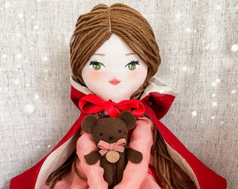 Winter Princess doll - Free shipping - LIMITED EDITION- Handmade fabric doll for girl - Heirloom doll - Organic cotton - custom cloth dol