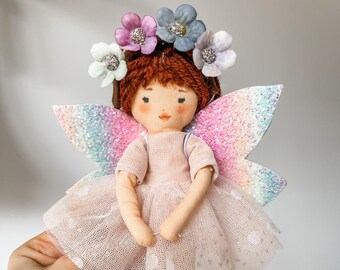 CUSTOMIZABLE mini fairy doll - Organic Cotton - Free Shipping - Customizable - Heirloom doll For girl