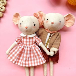 Lula the Mouse Doll PDF pattern - Instant download Sewing Pattern - Heirloom doll - Handmade doll pattern