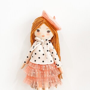 My Parisian doll - Free shipping - Handmade fabric doll for girl - Heirloom doll - Organic cotton - custom cloth doll