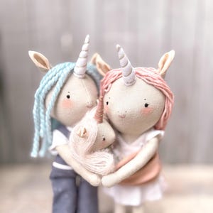 The Luna Unicorn family Dolls PDF pattern - Instant download Sewing Pattern - Heirloom doll - Handmade doll pattern