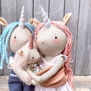 The Luna Unicorn family Dolls PDF pattern - Instant download Sewing Pattern - Heirloom doll - Handmade doll pattern