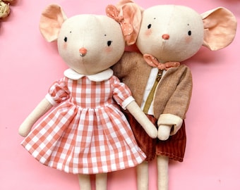 Lula the Mouse Doll PDF pattern - Instant download Sewing Pattern - Heirloom doll - Handmade doll pattern