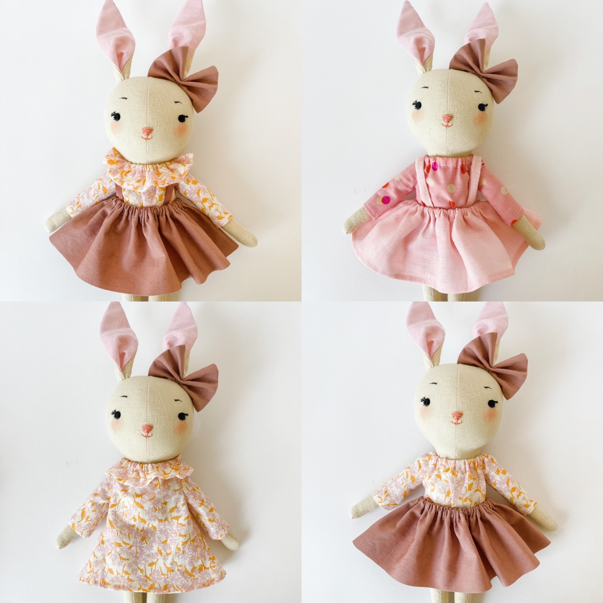 Poupée bébé en tissu - Lili la lapine - Collection Rose et Lili