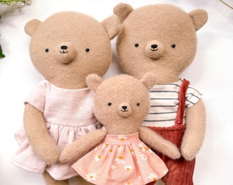 Patrón PDF de los muñecos de peluche Love Bears - Patrón de costura de descarga instantánea -