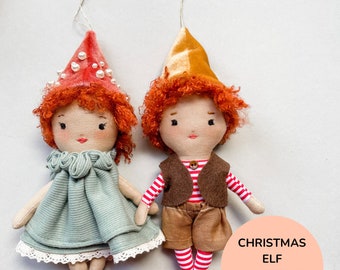 The Christmas ornaments and dolls PDF pattern - Instant download Sewing Pattern - Holiday ornament - Heirloom handmade doll -